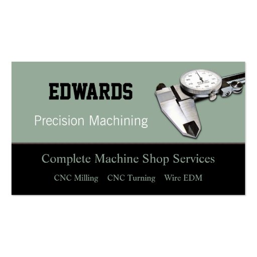 Machine Shop Business Card (front side)