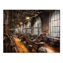 Machinist - A room full of Lathes Postcard
