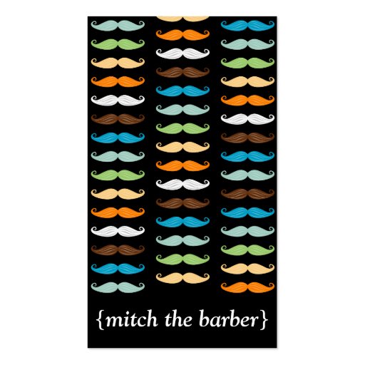 Macho Mustaches Vertical Bizcard Business Card Templates (front side)