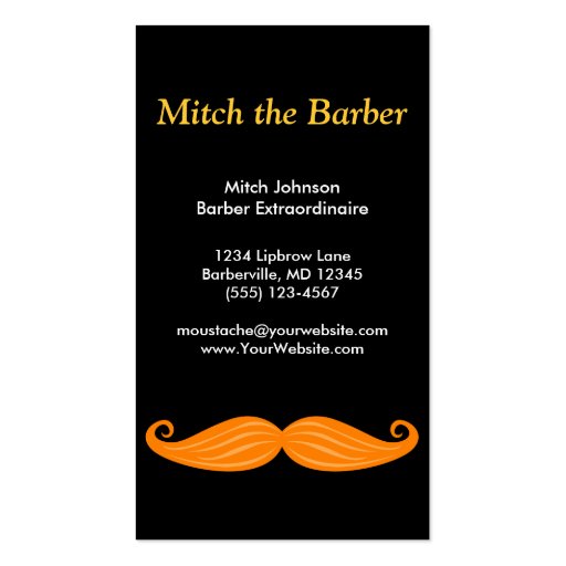 Macho Mustaches Vertical Bizcard Business Card Templates (back side)