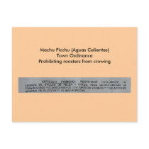 Machu Picchu (Aguas Calientes) Town Ordinance postcards by lshickzazzle Machu Picchu (Aguas Calientes) Town Ordinance postcards