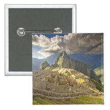 Machu Picchu, ancient ruins, UNESCO world 2 Pinback Buttons