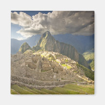 Machu Picchu, ancient ruins, UNESCO world 2 Refrigerator Magnets