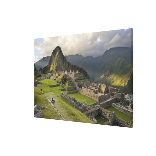 Machu Picchu, ancient ruins, UNESCO world Stretched Canvas Print