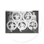 Mack Sennett Glamour Girls Vintage Photo Round Sticker