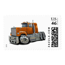 Mack Superliner Orange Truck Stamp