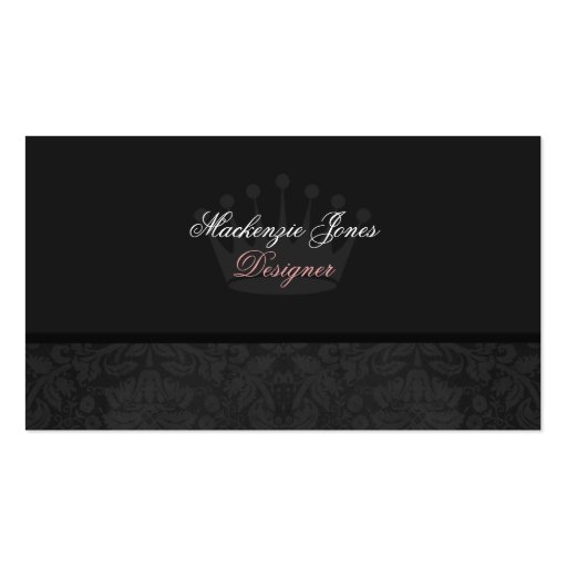 Mackenzie #3 Black Damask Chic Business Card