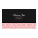 Mackenzie #3 Pink &Black Damask Chic Business Card business cards