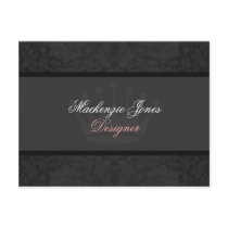 Mackenzie Black Damask Chic Postcard