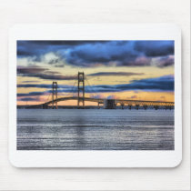 Mackinac  Bridge 1155 Blue Mousepads