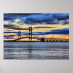 Mackinac Bridge #1155 Blue posters