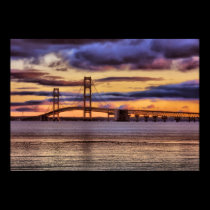 Mackinac Bridge #1155 Gold posters