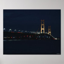 Mackinac Bridge at Night Print