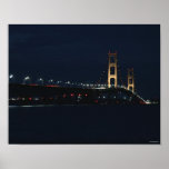 Mackinac Bridge at Night Print