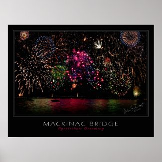 Mackinac Bridge Fireworks print