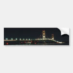 Mackinaw Bridge lit up at night Bumper Stickers