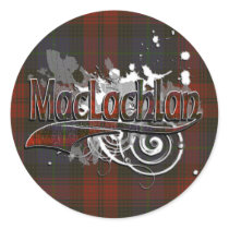 MacLachlan Tartan Grunge Round Sticker