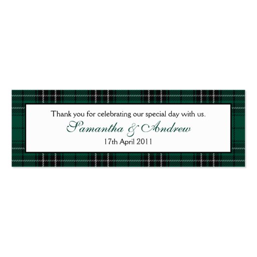 MacLean Modern Hunting Tartan Favour Tags Business Cards (front side)