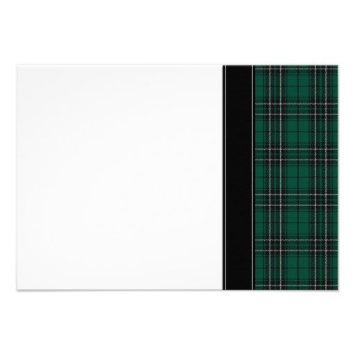 MacLean Modern Hunting Tartan Wedding RSVP Reply Custom Invites