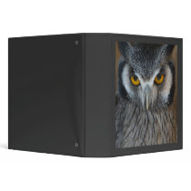 Macro Black and White Owl 3 Ring Binders