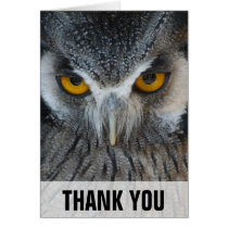Macro Black and White Owl Thank You Card