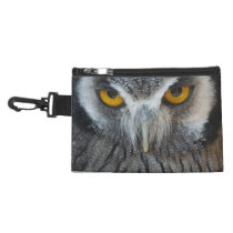 Macro Black and White Scops Owl Accessory Bag