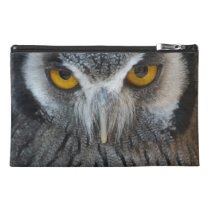 Macro Black and White Scops Owl Travel Accessory Bags