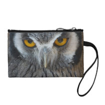 Macro Black and White Scops Owl Coin Purses