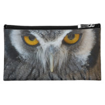Macro Black and White Scops Owl Makeup Bag