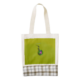 Macro del pendiente del búho bolsa tote zazzle HEART