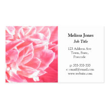 Macro pink flower petals business card