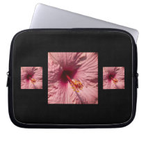 Macro Pink Hibiscus Flower Laptop Sleeve