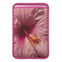 Macro Pink Hibiscus Flower MacBook Sleeve