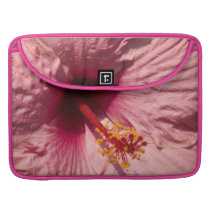 Macro Pink Hibiscus Flower Sleeve For MacBooks