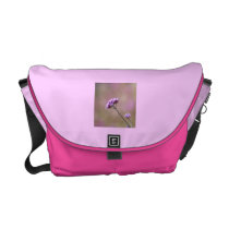 Macro Purple and Pink Flowers Courier Bag
