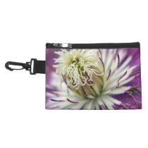 Macro Purple Clematis Flower Accessory Bags