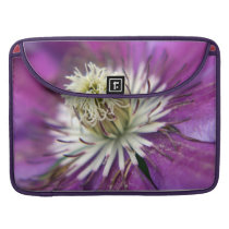 Macro Purple Clematis Flower MacBook Pro Sleeves