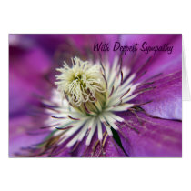 Macro Purple Clematis Flower Sympathy Card