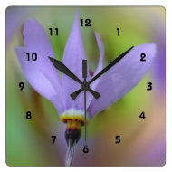 Macro Purple Flower Wall Clock