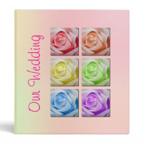 Macro Rainbow Roses Wedding Binder