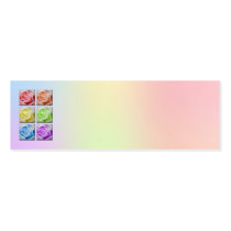 Macro Rainbow Roses Wedding Place Name Card Business Card Template