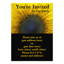 Macro Sunflower Personalized Invitation
