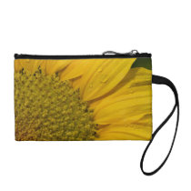 Macro Sunflower With Raindrops Coin Wallet