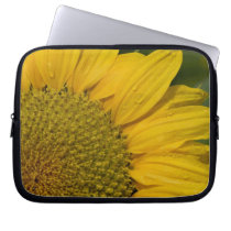 Macro Sunflower With Raindrops Laptop Computer Sleeve