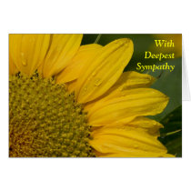Macro Sunflower With Raindrops Sympathy Card