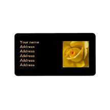 Macro Yellow Rose Address Label