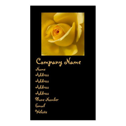 Macro Yellow Rose Business Card Templates (front side)