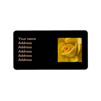 Macro Yellow Rose Address Label