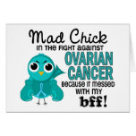 Mad Chick 2 BBF Ovarian Cancer Greeting Card