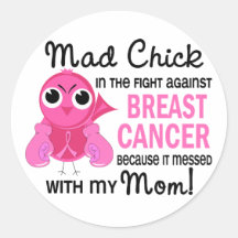 Mad Chick 2 Mom Breast Cancer Stickers